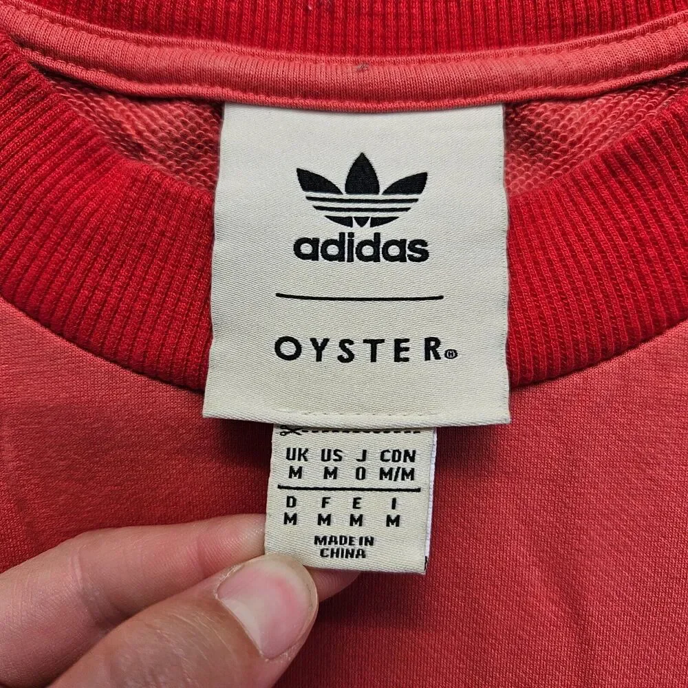 adidas Originals x Oyster Sweatshirt Mens Size Medium Red Crewneck Pullover‎